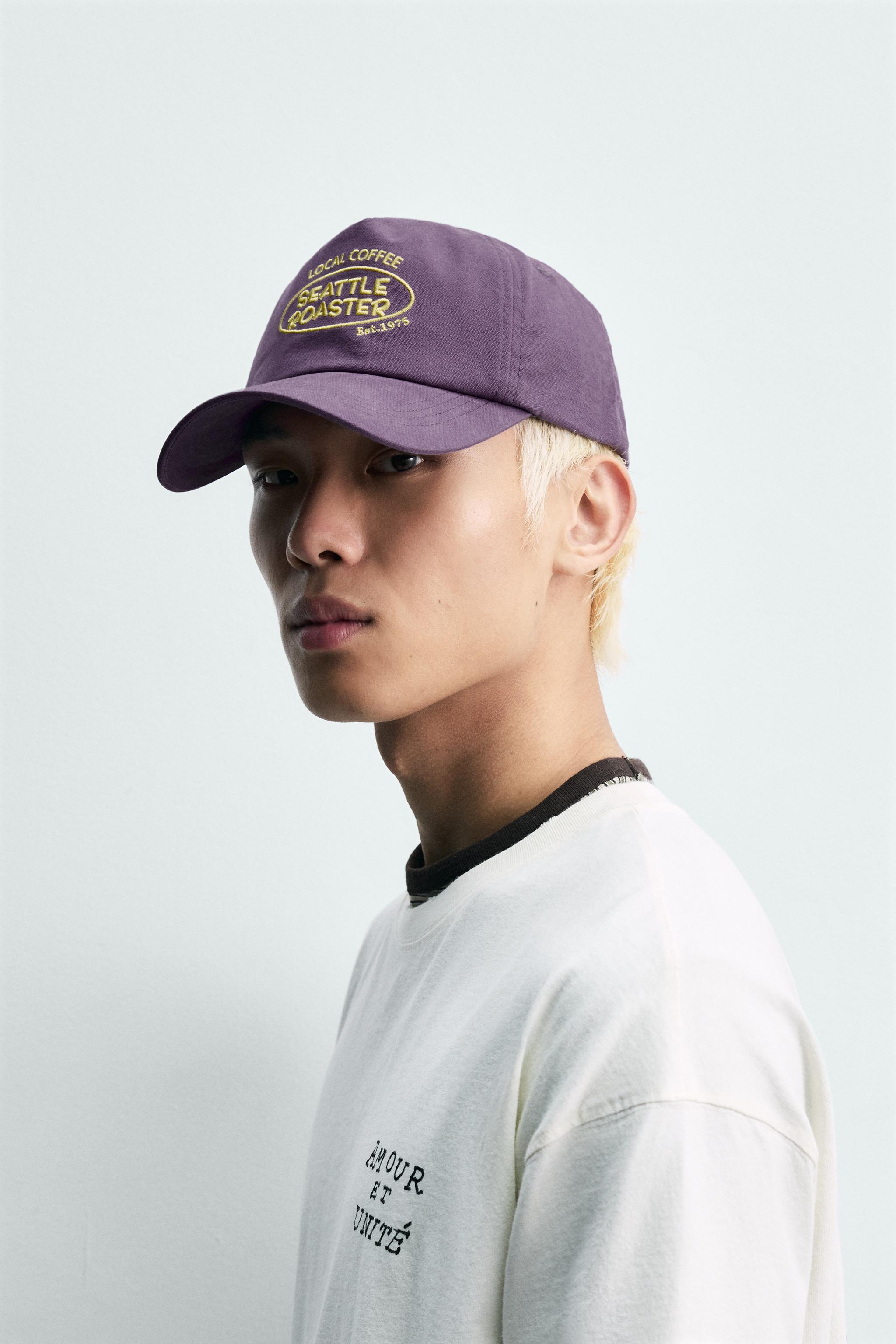 WASHED CONTRAST EMBROIDERED TEXT CAP